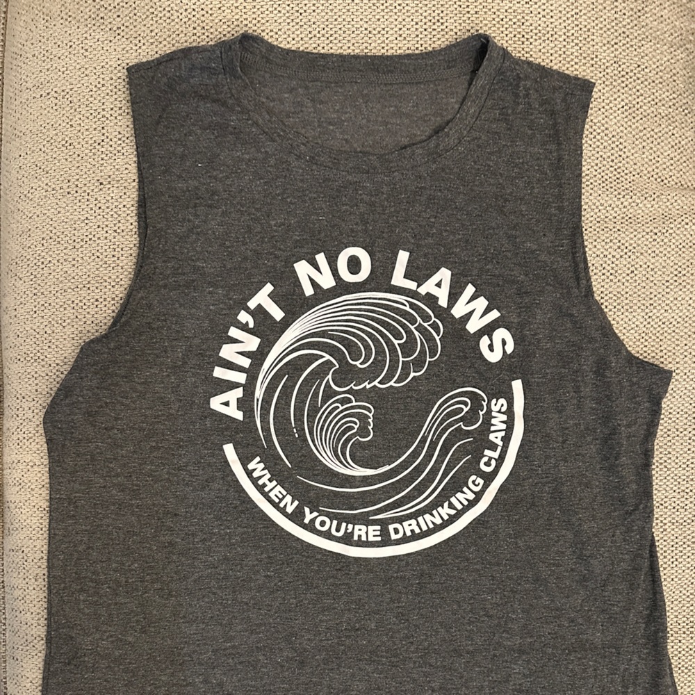 Gray Graphic Muscle Tee